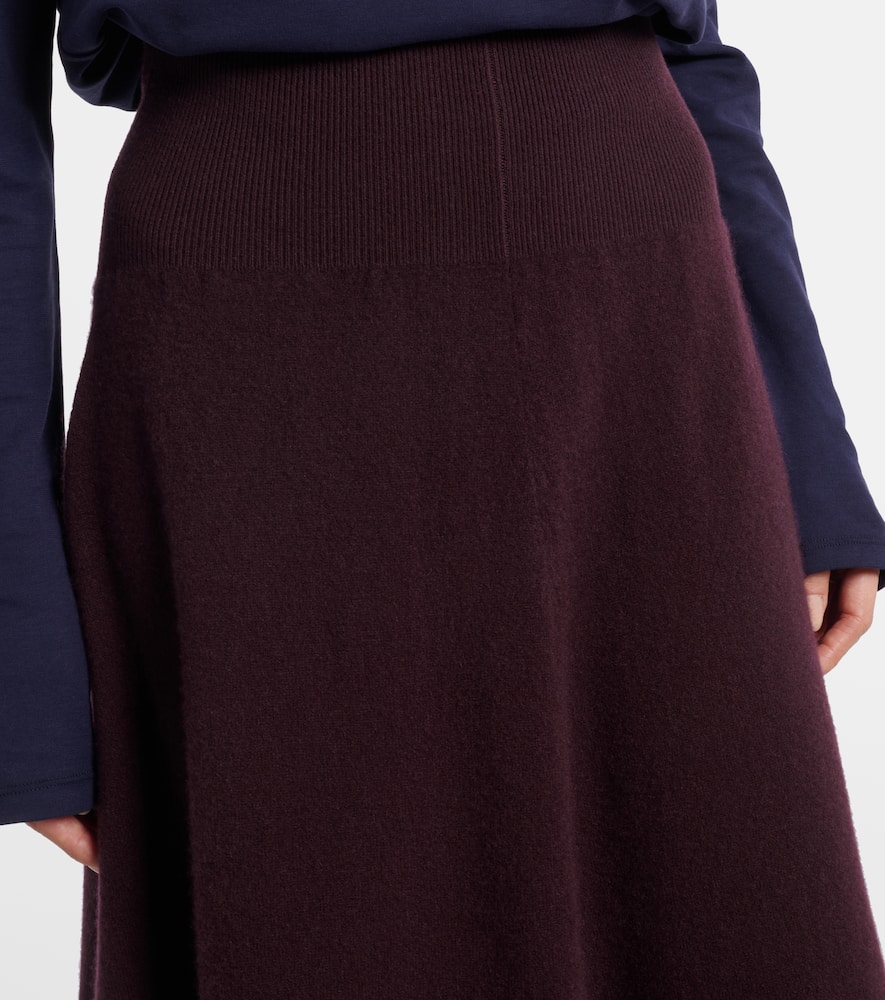 Extreme Cashmere N°388 Ease Cashmere-blend Maxi Skirt In Burgundy