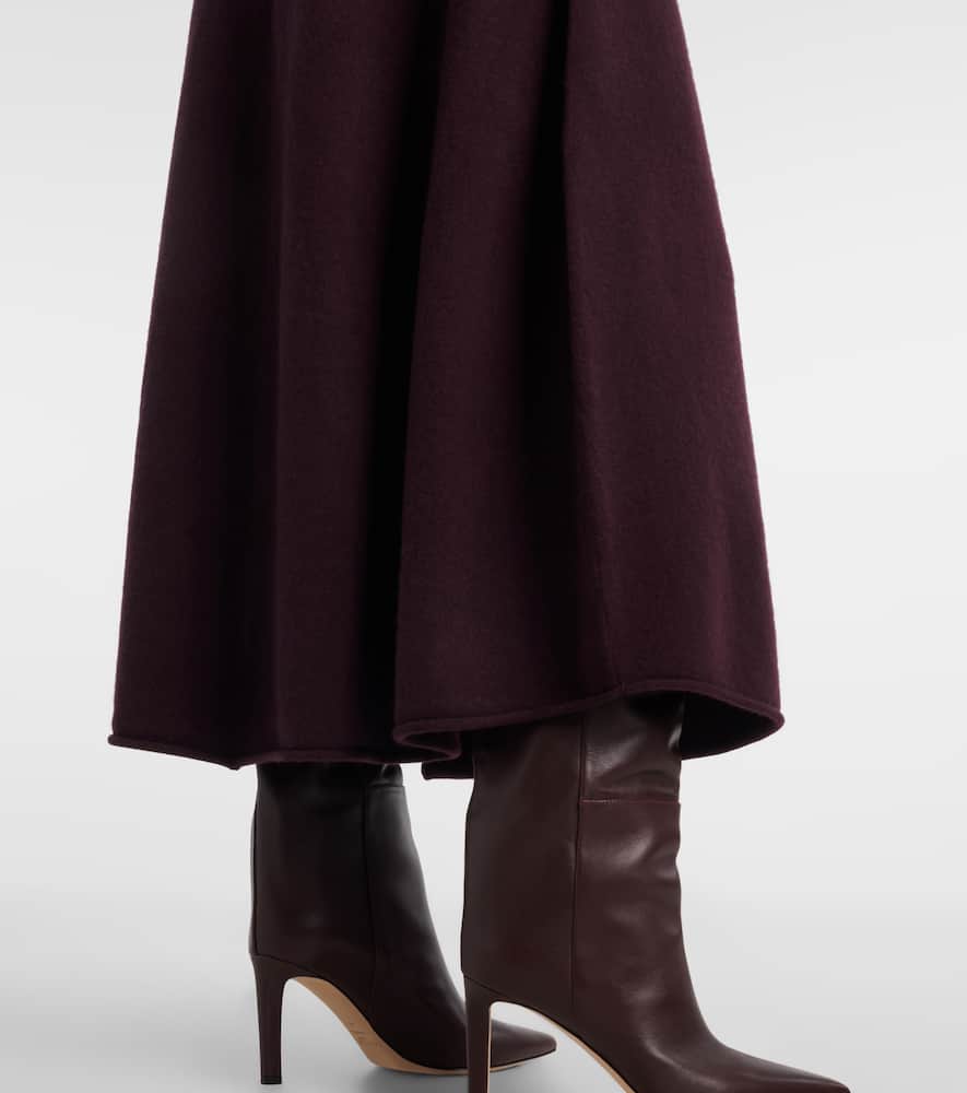Extreme Cashmere N°388 Ease Cashmere-blend Maxi Skirt In Burgundy