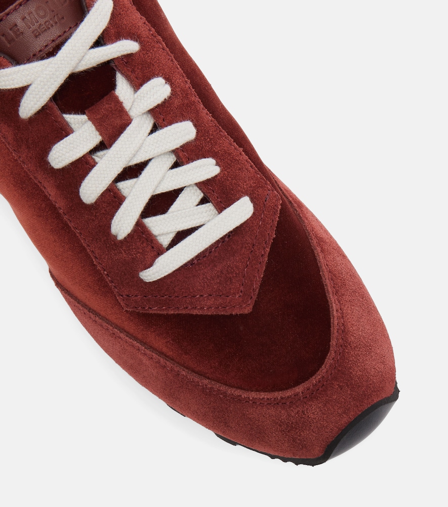  Le Monde Beryl Le Monde Bã©ryl Slim Runner Suede-trimmed Sneakers 