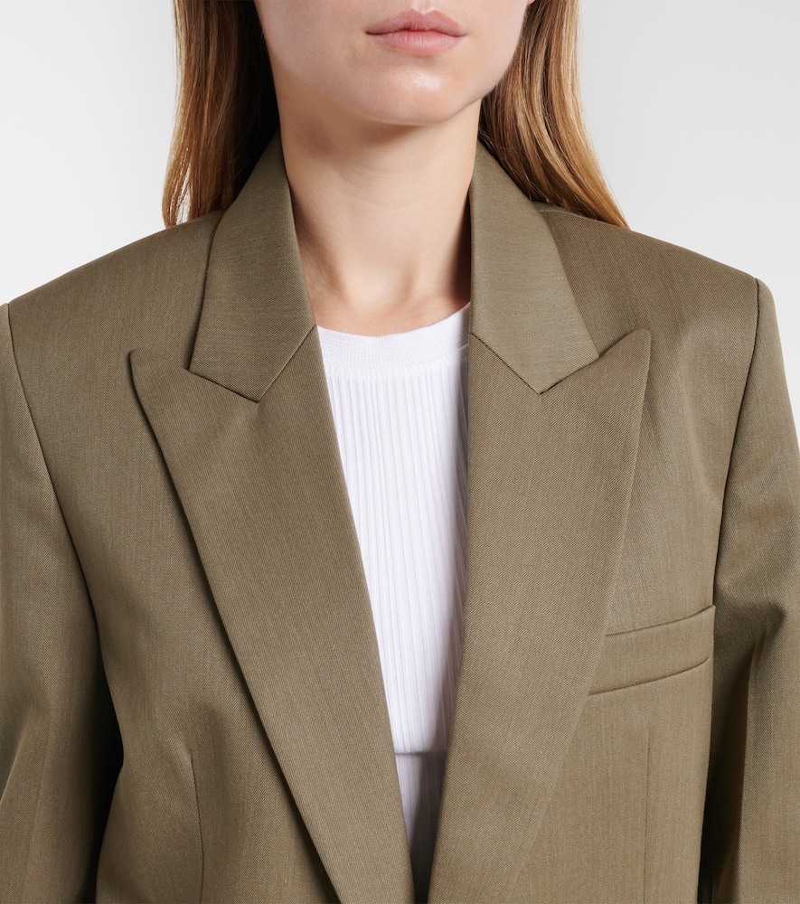 Belted Wool-Blend Blazer
