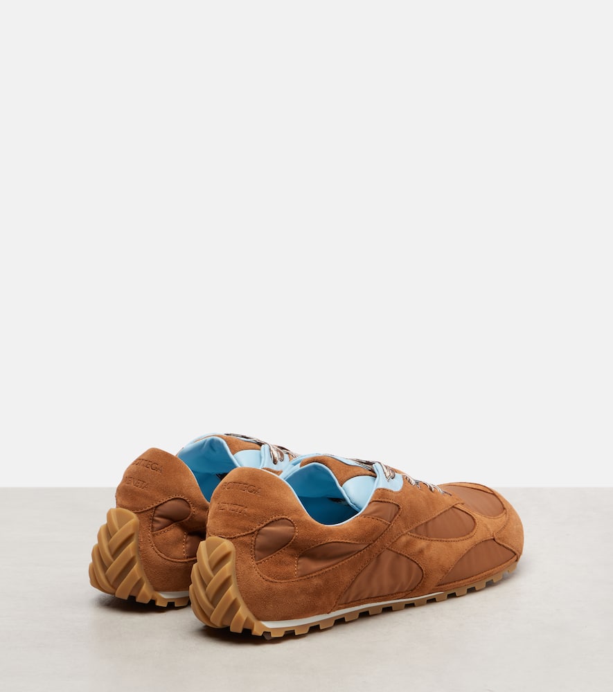 Bottega Veneta Orbit Leather-trimmed Suede And Shell Sneakers In Multi