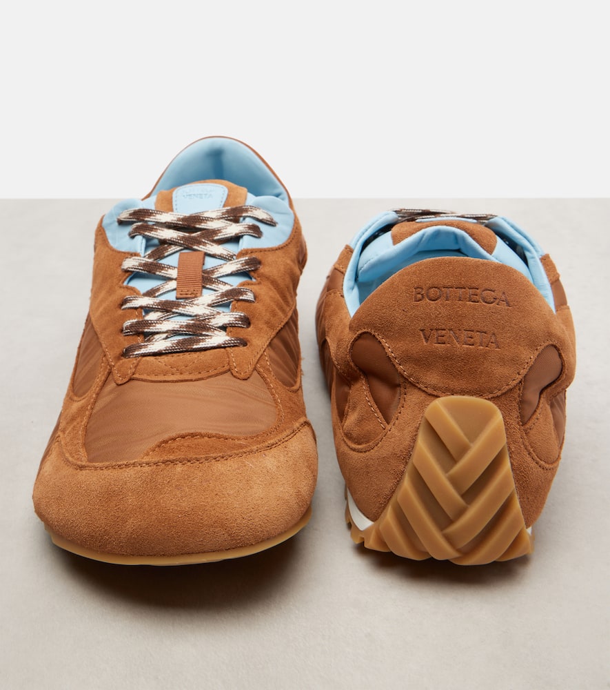 Bottega Veneta Orbit Leather-trimmed Suede And Shell Sneakers In Multi