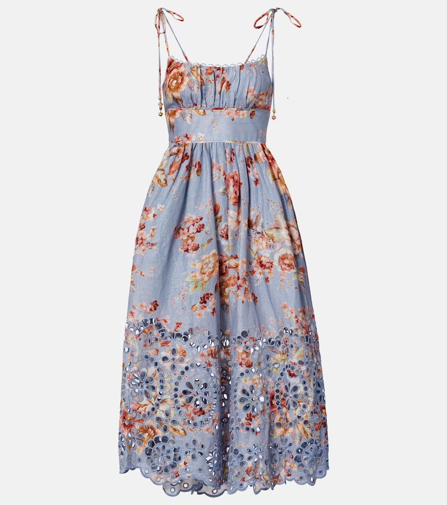Zimmermann Awaken floral linen midi dress