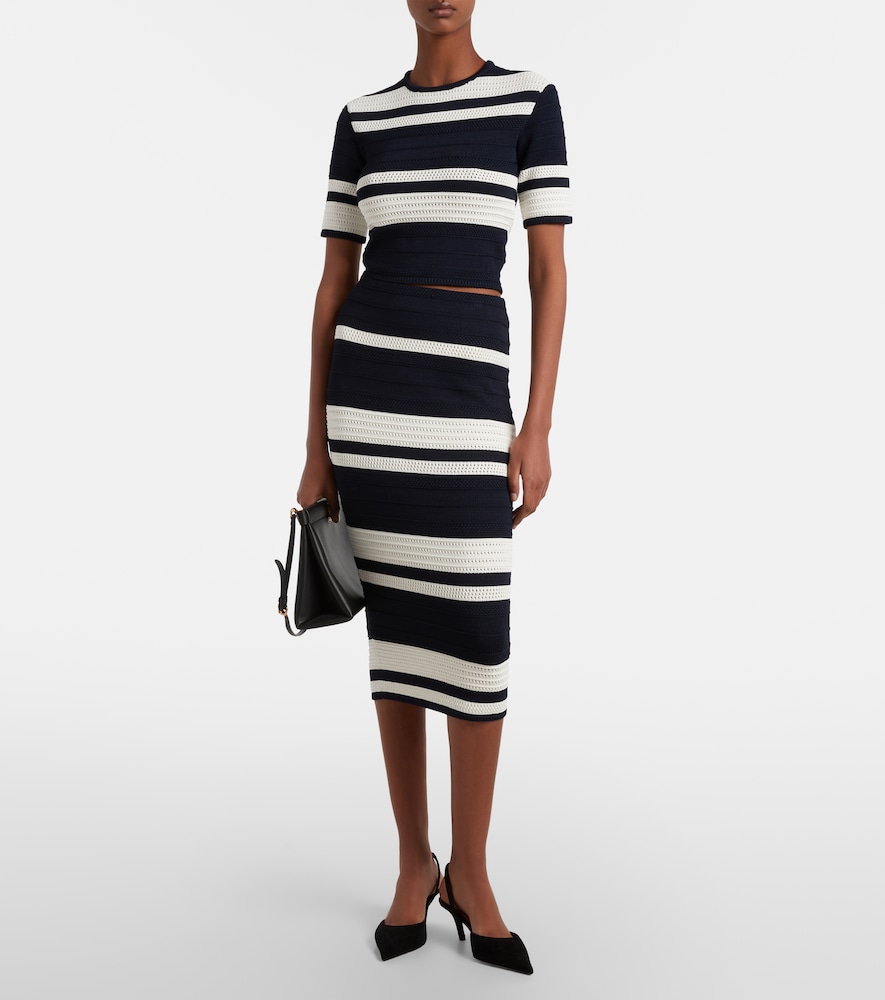 Ralph Lauren Collection Striped knitted pencil skirt