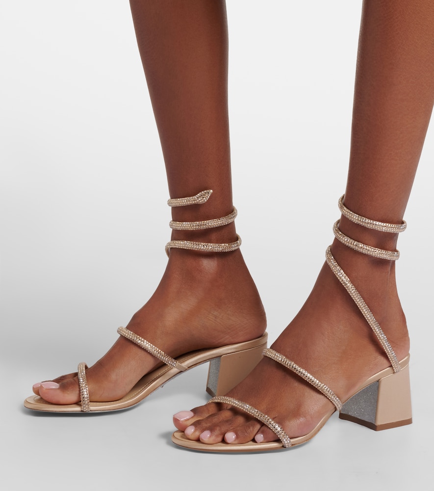 Rene Caovilla Cleo crystal-embellished satin sandals