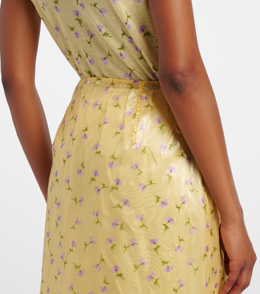  Jil Sander Jil Sander Floral Organdy Midi Skirt 