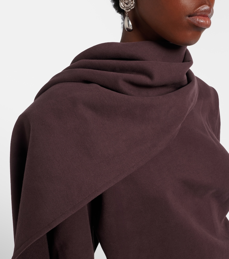  Magda Butrym Magda Butrym Draped Scarf-detail Cotton Sweatshirt 