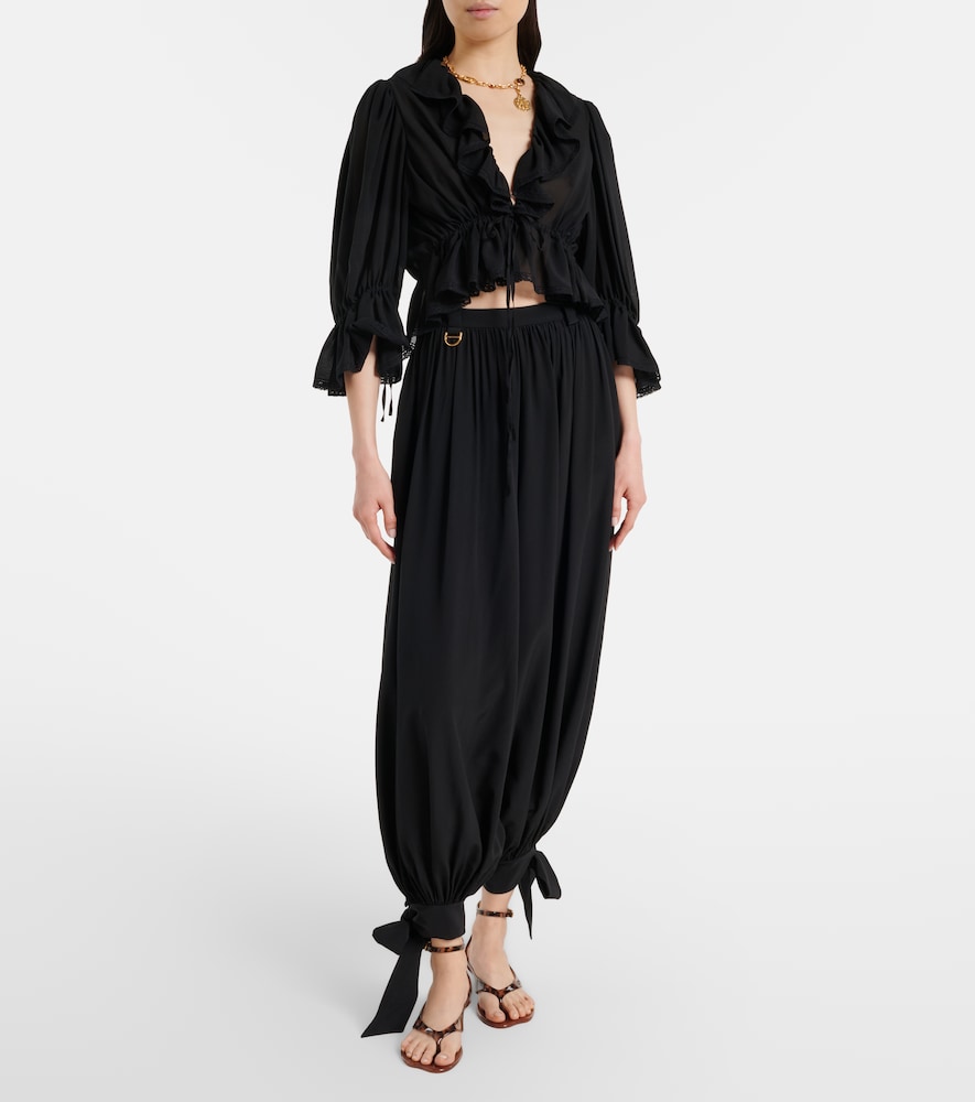  Chloe Chloé Blusa In Seta Con Volant 
