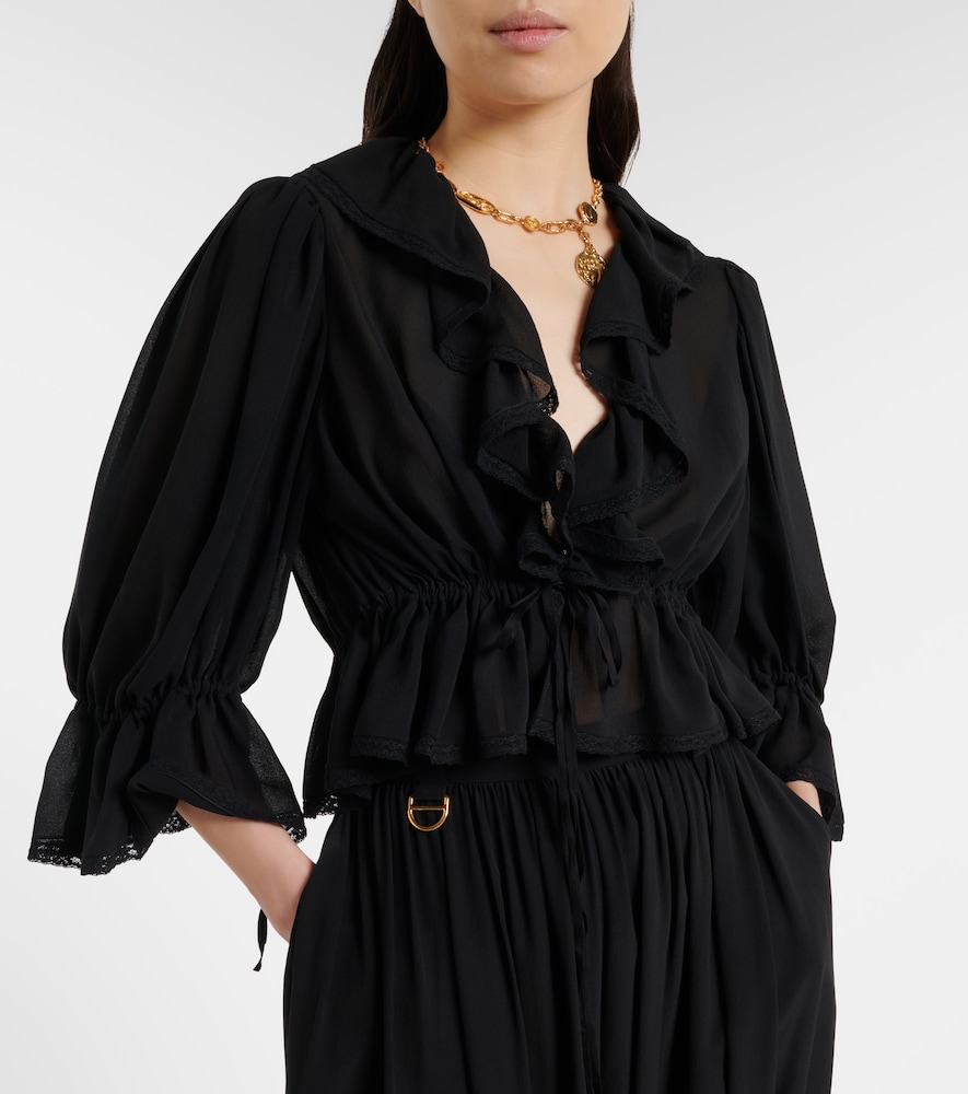  Chloe Chloé Blusa In Seta Con Volant 