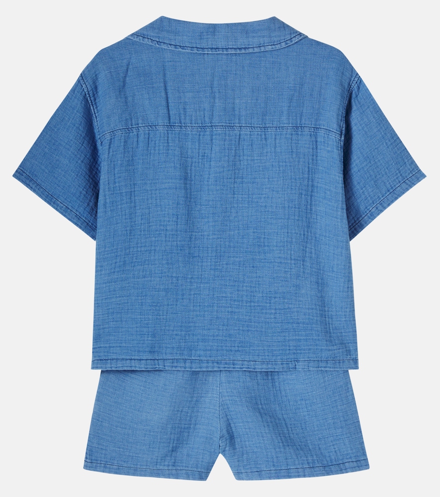  Cozmo Cozmo Set Gale Aus Hemd Und Shorts Aus Baumwoll-chambray 