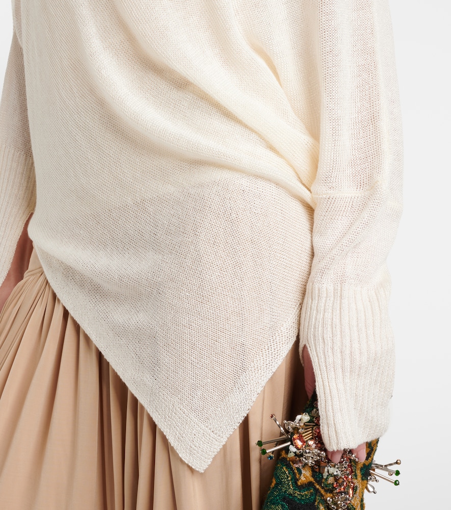 Asymmetric Linen-Blend Sweater