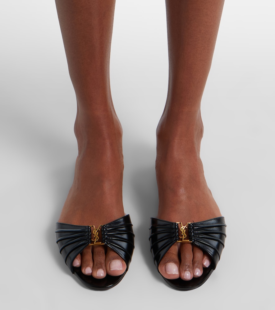 Saint Laurent Cassandre leather slides