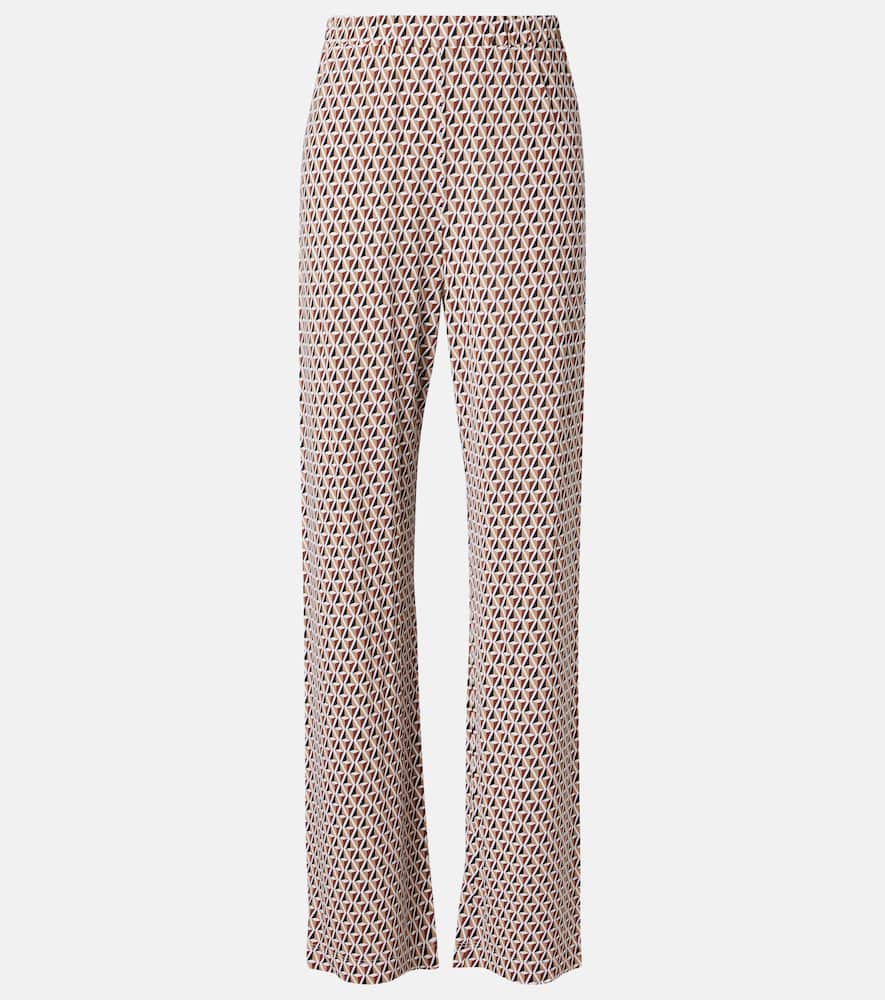 Max Mara Abate Printed Wide-leg Pants In Neutral