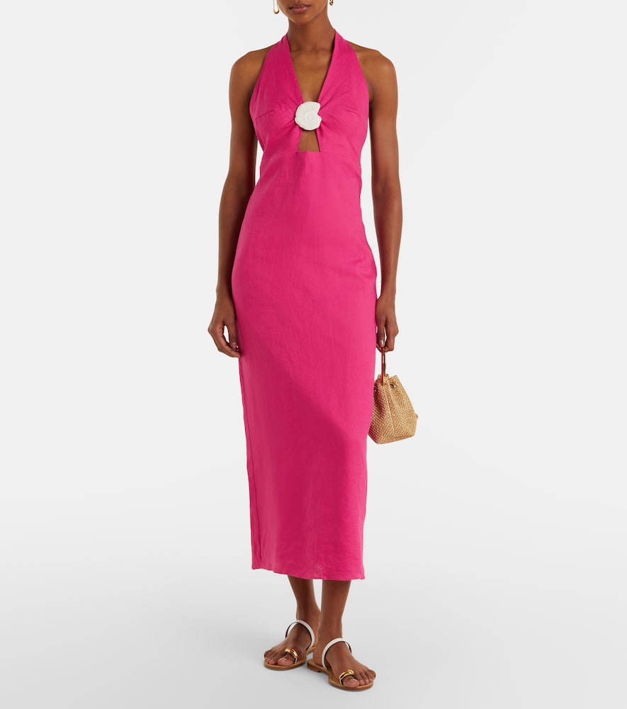Cala de la Cruz Orly cutout linen midi dress