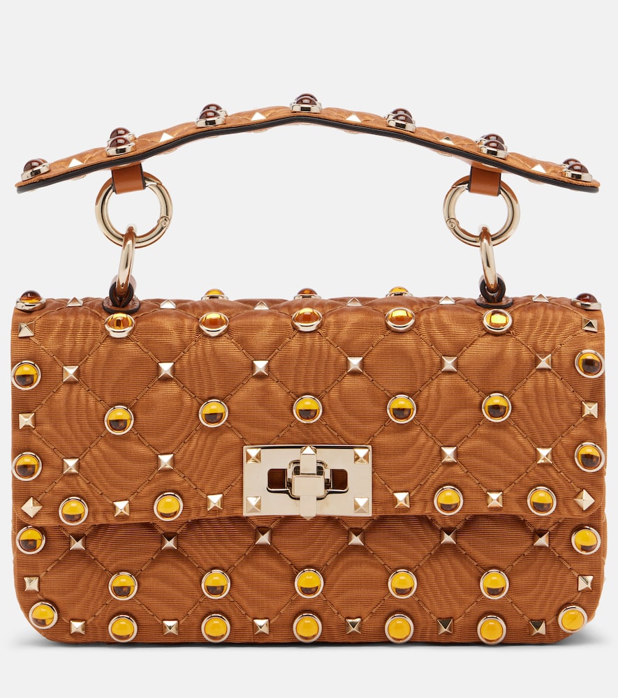 Schultertasche Rockstud Spike Small aus Moiré