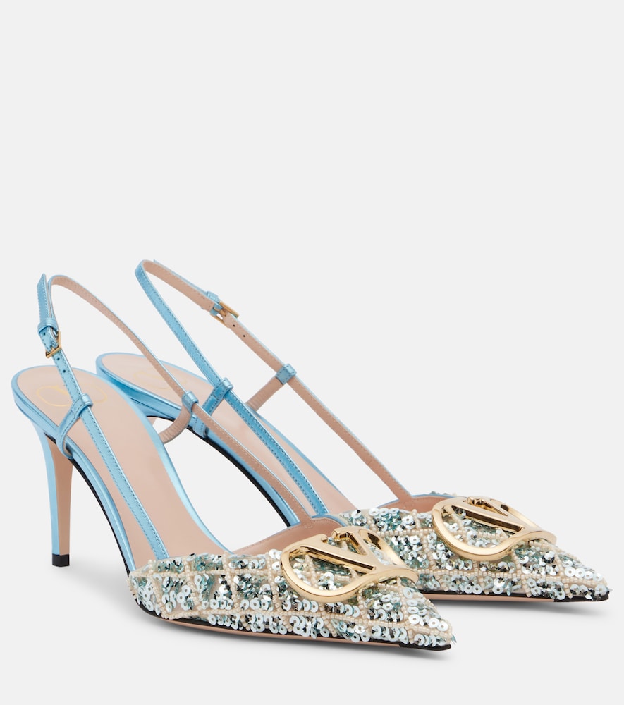 Verzierte Slingback-Pumps VLogo Signature
