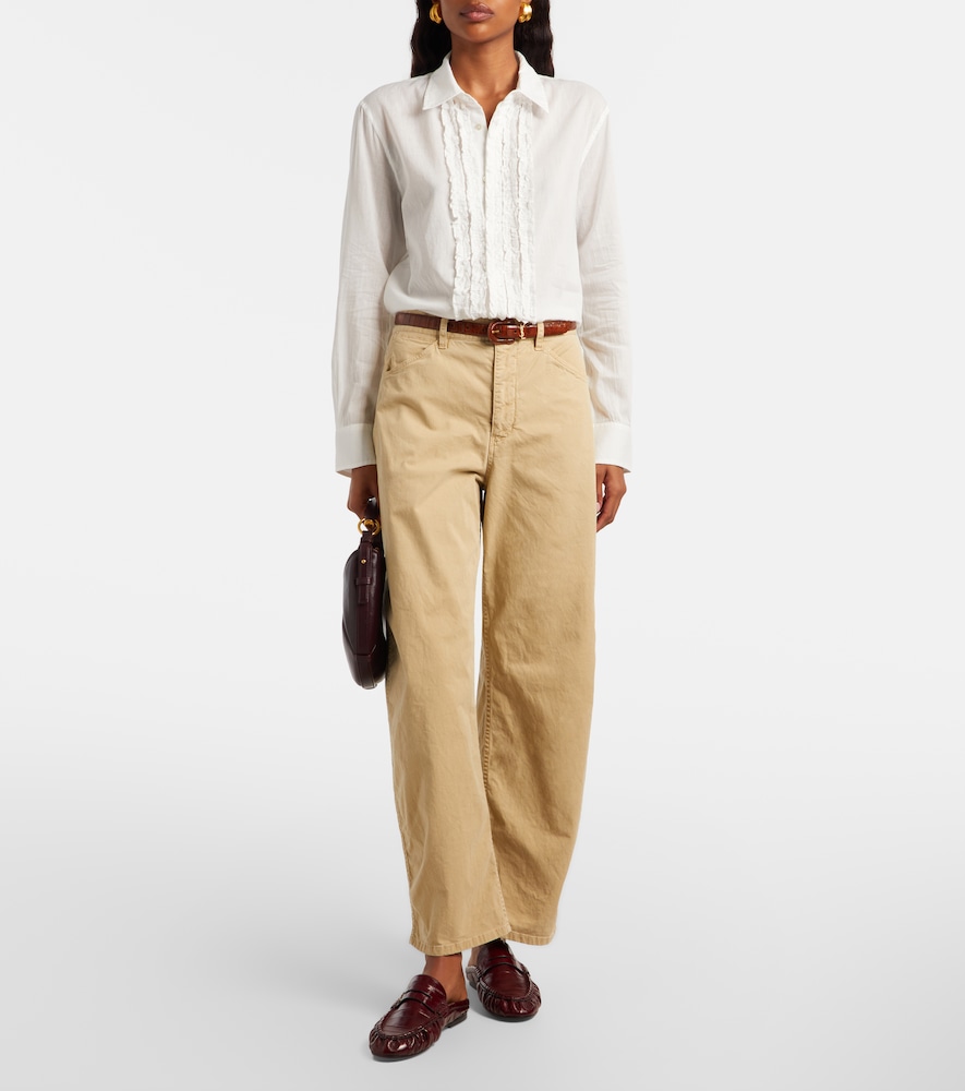 Nili Lotan Tribeca cotton twill barrel-leg pants