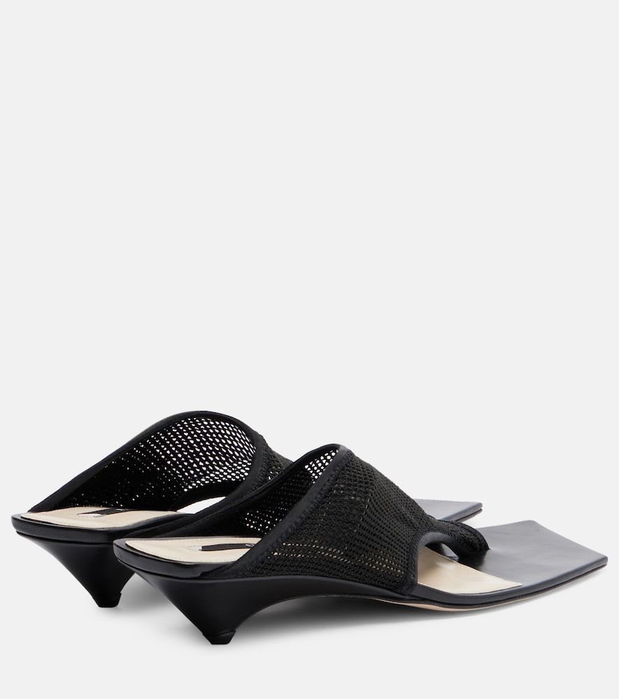  Christen Christen Edge Stretch Leather-trimmed Mesh Mules 