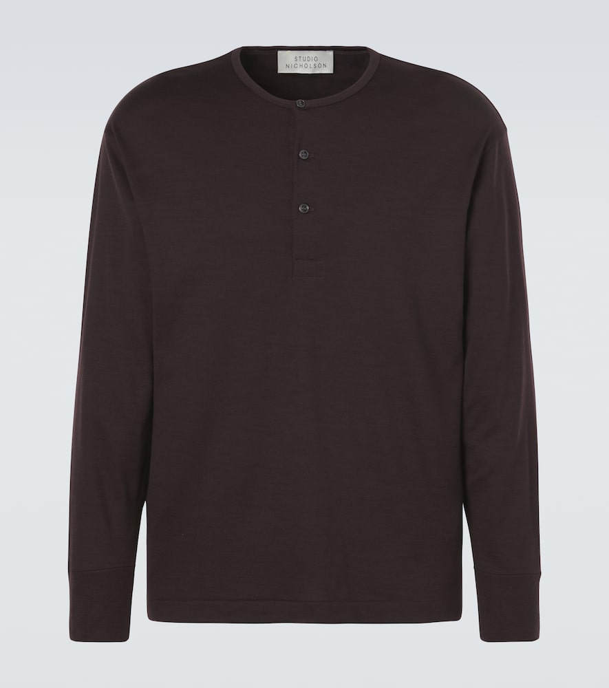 Studio Nicholson Men's Brown Kuyto Wool Henley Shirt UK Size 44 - Mytheresa