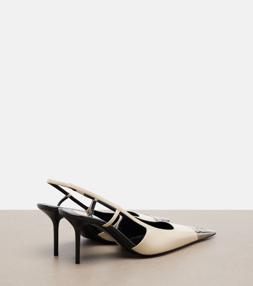 Jeanne Leather Slingback Pumps
