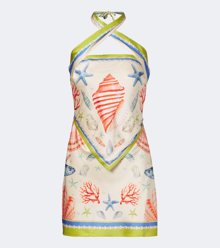 Retroféte Retrofête Cable Printed Silk-blend Halterneck Dress In Multi