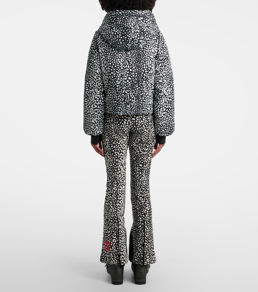 Bubble Leopard-Print Down Ski Jacket