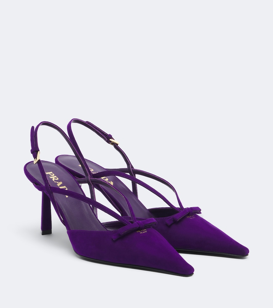 Slingback-Pumps aus Veloursleder