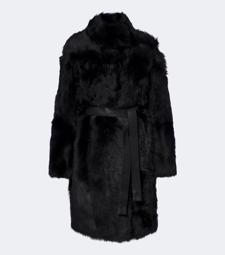 Reversible Shearling Wrap Coat