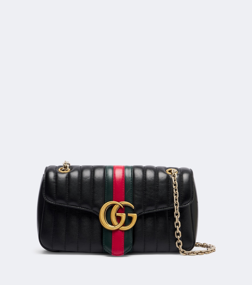 Schultertasche GG Marmont Small aus Leder