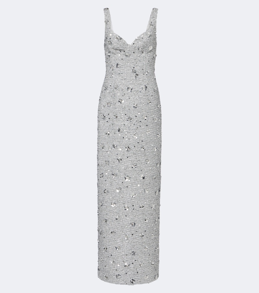 Viella sequined tweed gown