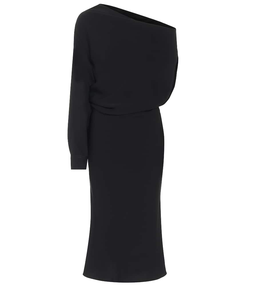 One-shoulder crepe dress