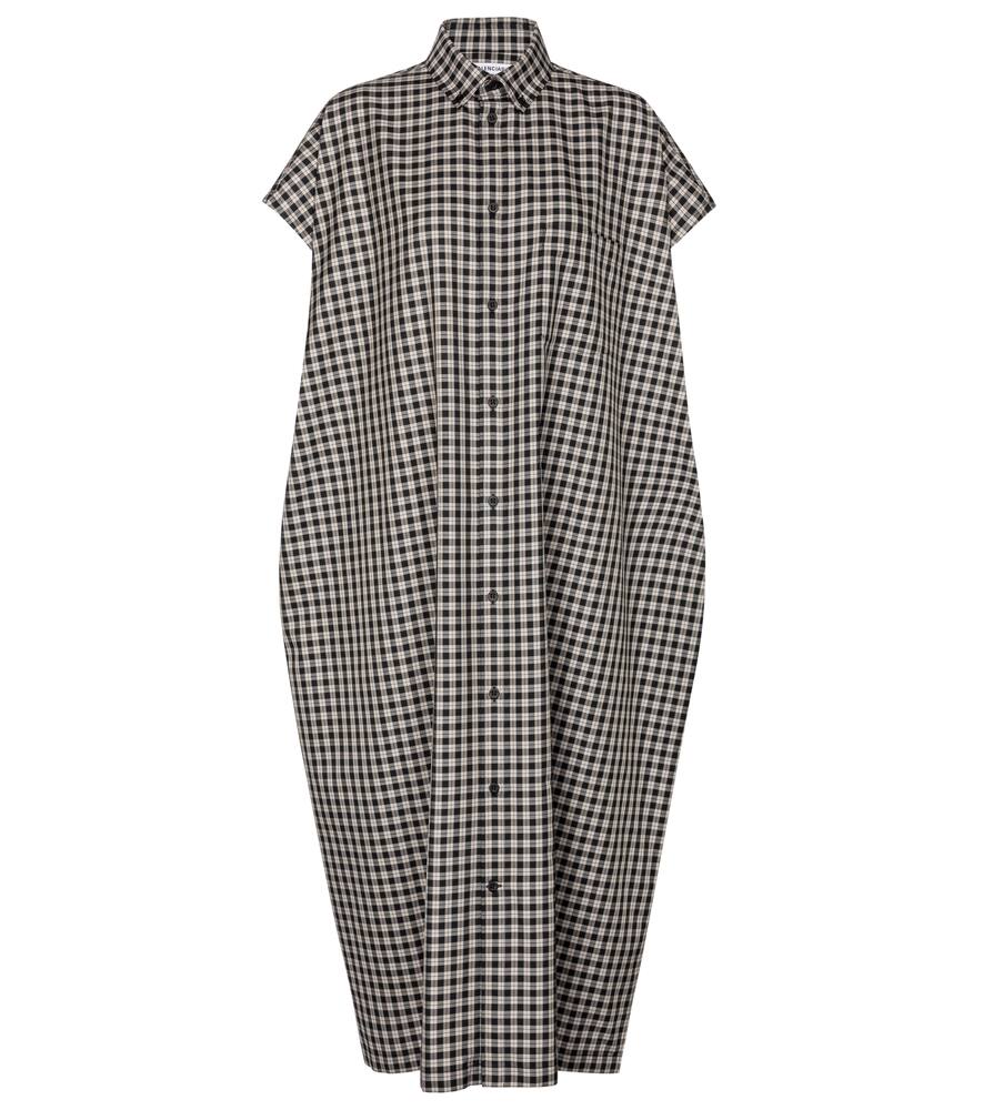 Checked cotton poplin shirt dress by Balenciaga Coshio Online Shop