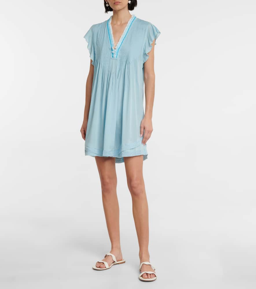 Poupette St Barth Sasha Minidress In Baby Blue