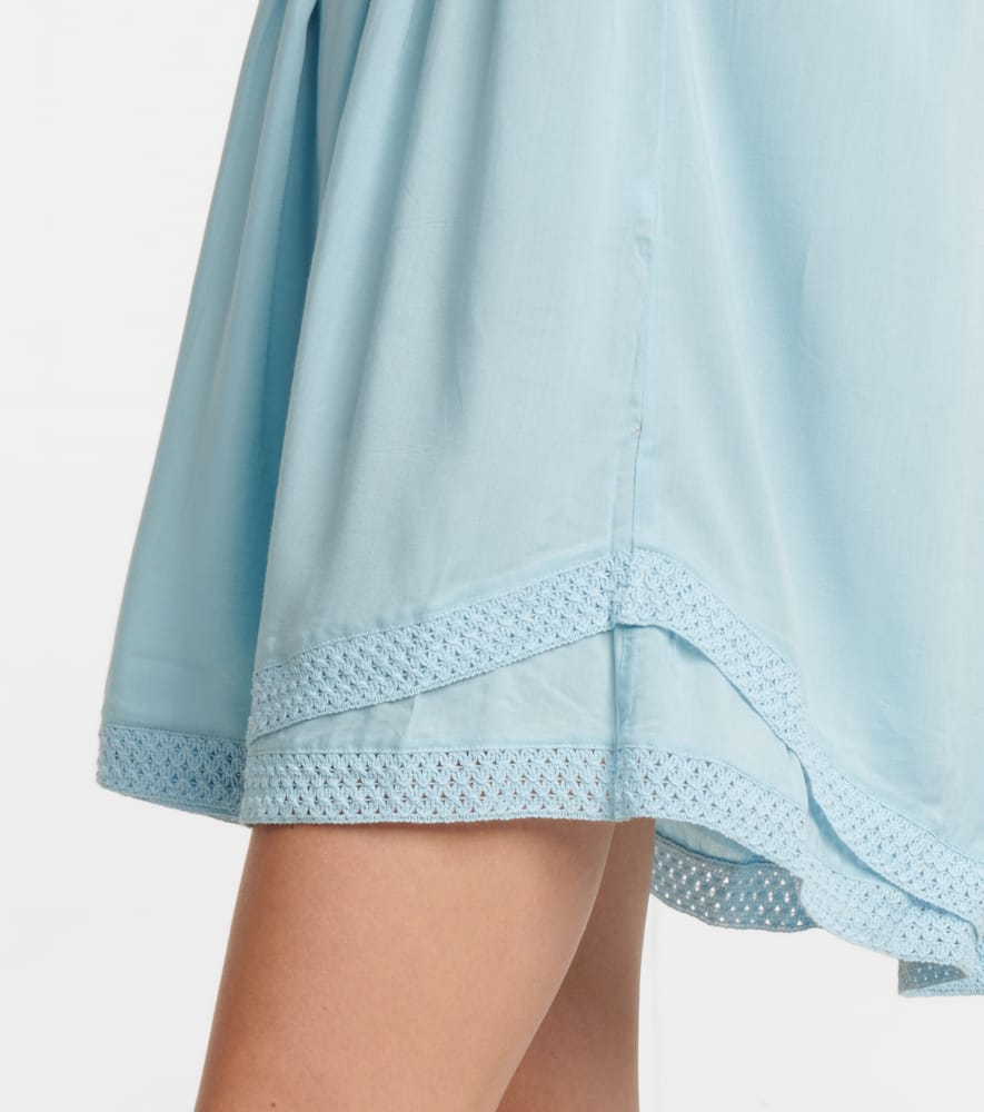 Poupette St Barth Sasha Minidress In Baby Blue