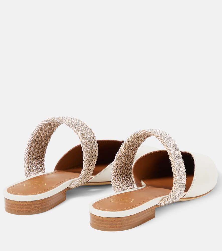 Shop Malone Souliers Maisie Leather Slippers In Cream