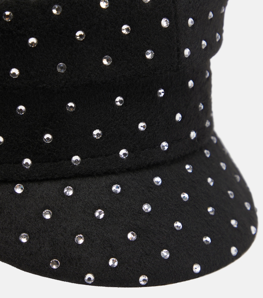  Ruslan Baginskiy Ruslan Baginskiy Embellished Wool Baker Boy Cap 