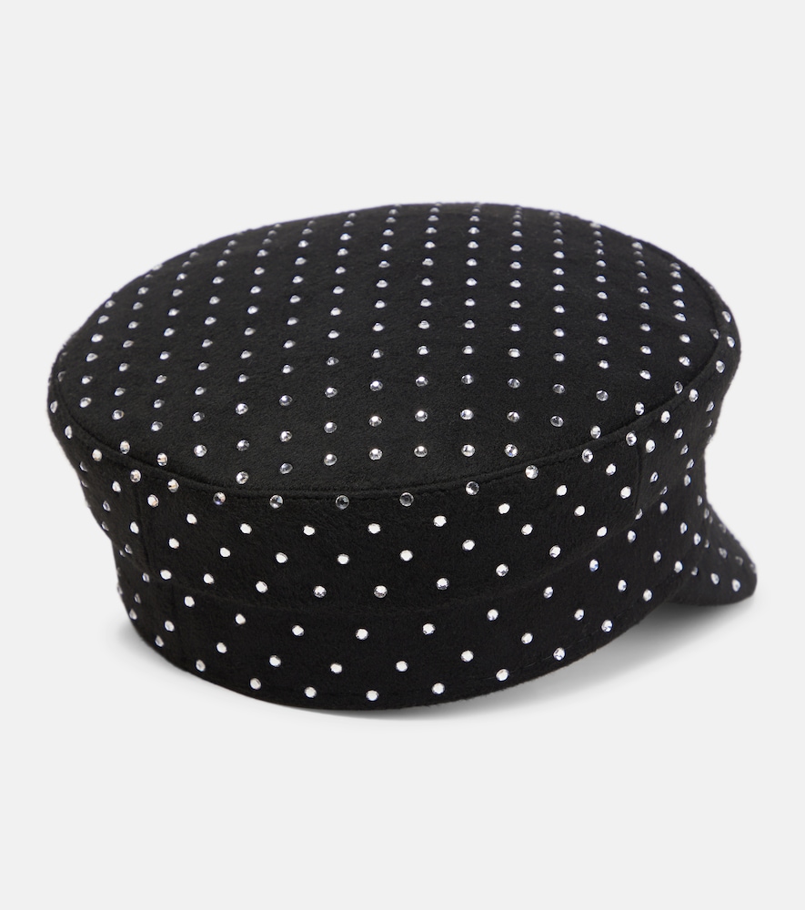  Ruslan Baginskiy Ruslan Baginskiy Embellished Wool Baker Boy Cap 