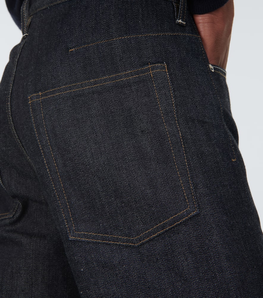 Jil Sander Blue Jeans With Belt Loops And Logo Patch On The Rear In Denim Man In Dark Blue