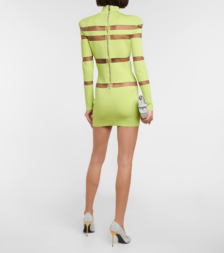  Balmain Balmain Turtleneck Mesh-paneled Minidress 