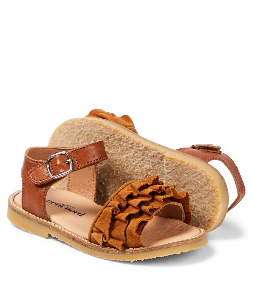  Petit Nord Petit Nord Ruffles Leather Sandals 