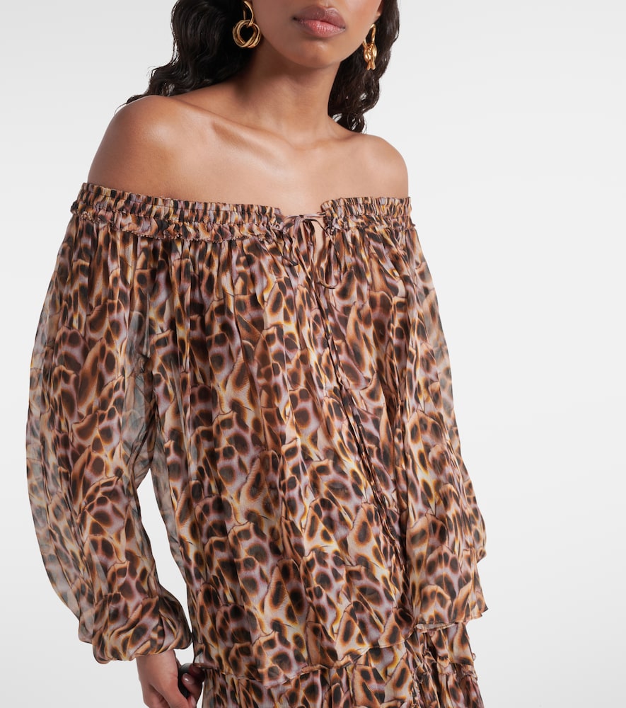  Marant Etoile Marant Etoile Bedruckte Off-shoulder-bluse Vutti 