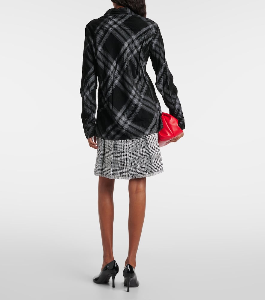 Burberry Signature Check Button-front Shirt In Black