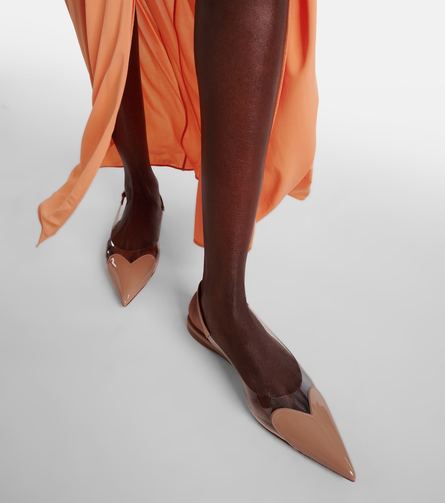 Alaïa Le Cœur Patent Leather And Pu Slingback