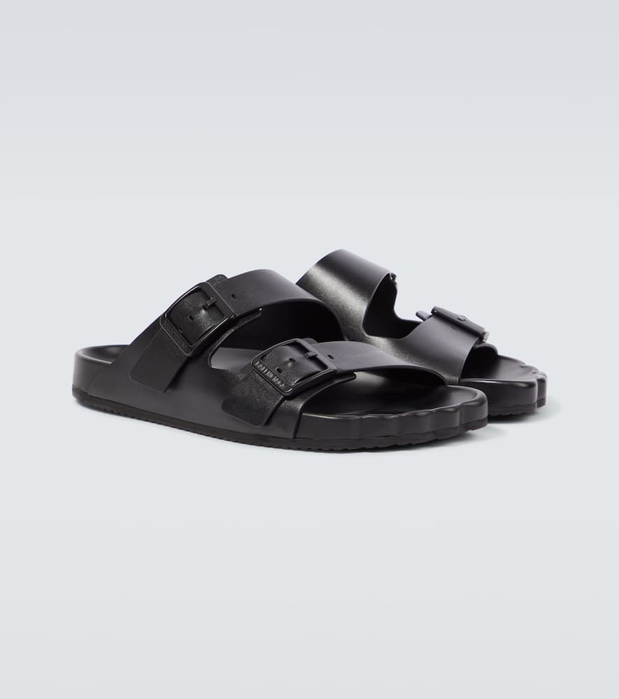 Shop Balenciaga Sunday Leather Sandals In Black