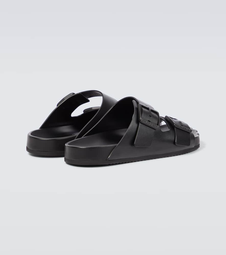 Shop Balenciaga Sunday Leather Sandals In Black