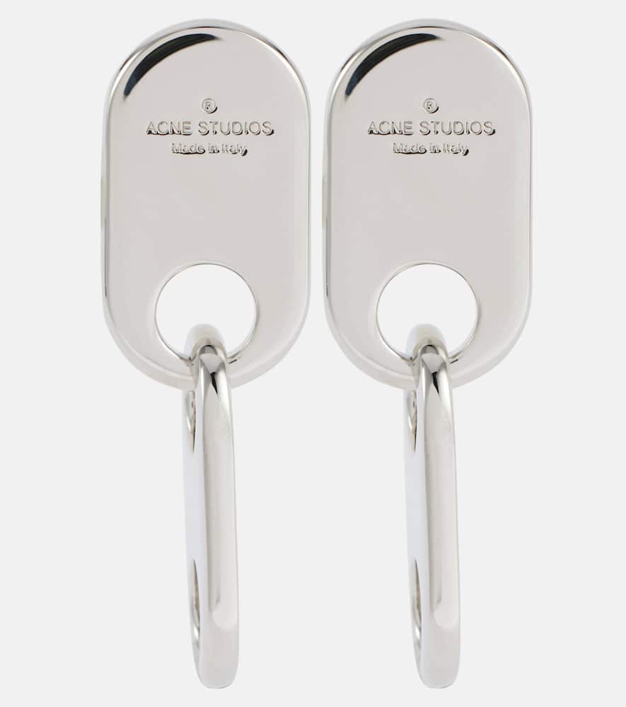 Acne Studios Chain Lock logo drop earrings
