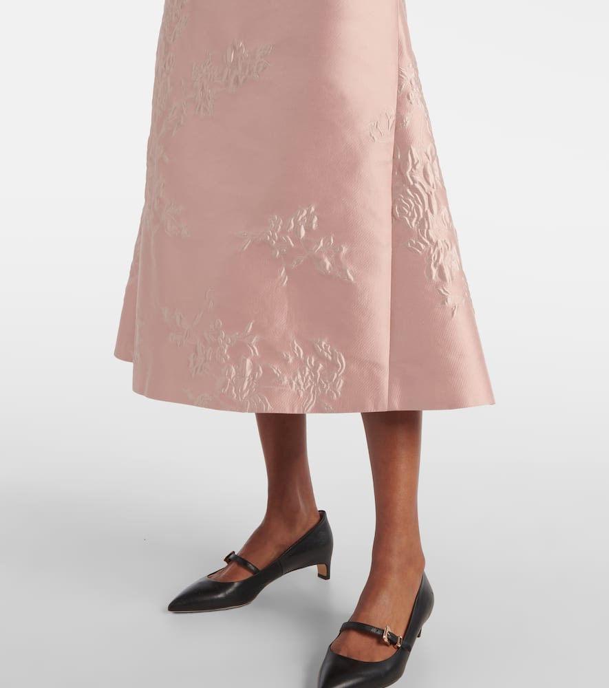 Shop Emilia Wickstead Kissa Floral Jacquard Cocktail Dress In Pink