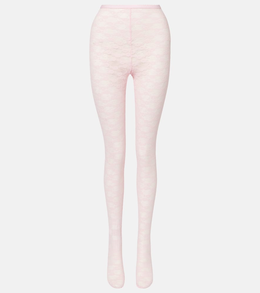 Floral lace tights