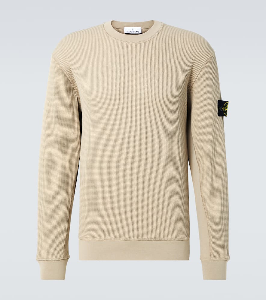 Compass waffle-knit cotton sweater