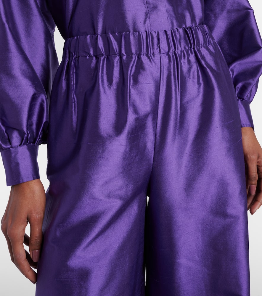 Max Mara Avio High-rise Silk Satin Wide-leg Pants